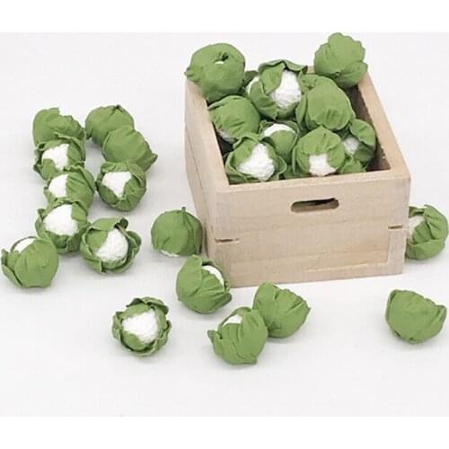 5 Pieces Mini Realistic Handmade Clay Vegetables Dollhouse Miniatures Cauliflower Chinese Cabbage for Doll Kitchen