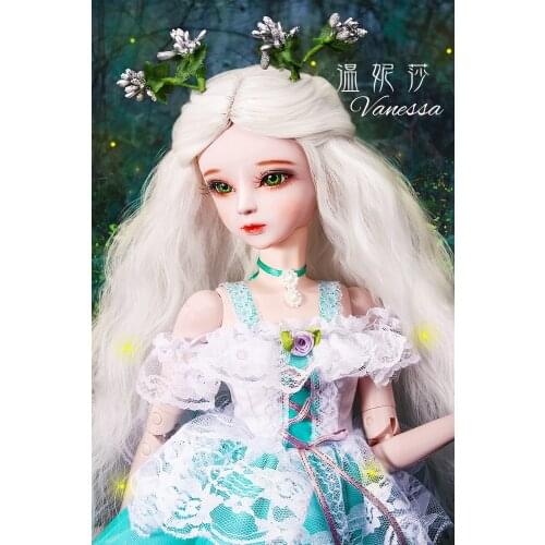 Fashion Style 1/3 BJD Doll 56cm adult sex female Plastic joint moveable doll includes the doll clothes and shoes white hair