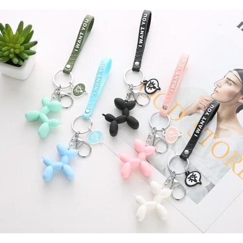 Fashion Balloon Dog Key Chains Charm Bag Key Chains Jewelry Accessories s for Women Girls Acessory Car New Key Ring Holder EH136