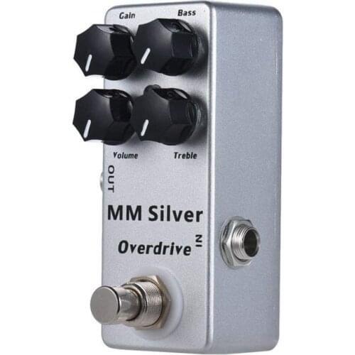 Mosky MM Silver Electric Guitar Effect Pedal Bass Overdrive Effects Pedal 4 Modes True Bypass Guitar Accessories