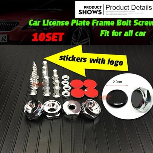 10set Decals Anti-theft AUTO Car License Plate Bolts Frame Screws Stickers for All Car Styling