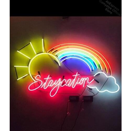 Neon Sign For stay cation real Glass Tubes Lamp Beer Home Lamp Taylo Guitar Cool Neon Signs Arcade Sign neon lights for rooms