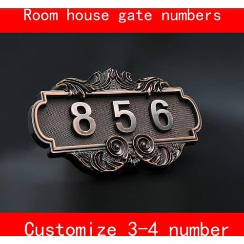 Room door number aged ABS electroplated custom made 3 to 4 numbers personalized Hotel Door