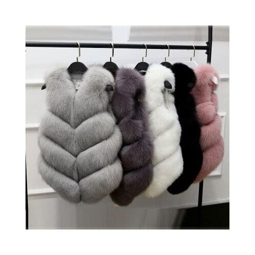2019 New Fashion Faux Fur Coat Winter Coat Fur Gilet Womens Fur Jacket Fur Vest For Ladies Casual Artifical Fur Warm Coat