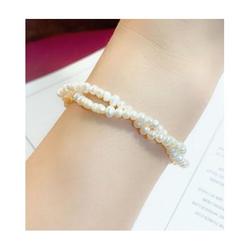 New Arrival Favorite Pearl Jewelry 2 rows White Color Baby Small Size Freshwater Pearl Bracelet 3-4mm Handmade Party Girl Gift