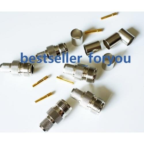 1Pcs N type female crimp RG8 RG213 LMR400 cable straight RF Connector