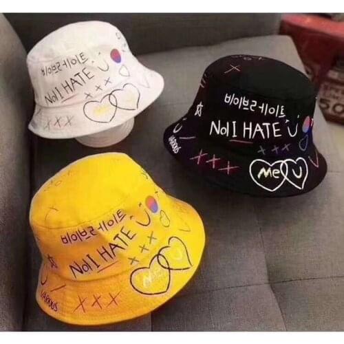 Fashion Graffiti Letter Bucket Hats for Women Men Casual Outdoor Sunscreen Fisherman Hat All-Matching Panama Sun Cap Street Cool