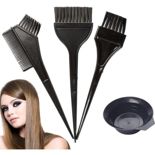 Hairdressing Brushes Bowl Comb Salon Hair Color Dye Hair Tint Tool Black Plastic Hair Colouring Brush Comb Mixing Bowl