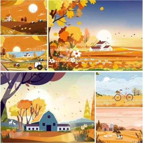 Landscape Autumn Field Scenery 5D Diy Full Square and Round Diamond Painting Embroidery Cross Stitch Kits Wall Art Home Decor