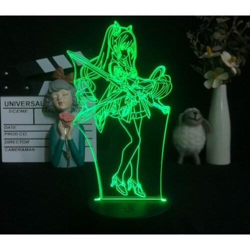 Portable Night Light LED Keqing Figure 3D Neon Lamp Atmosphere Decor APP Control Nightlight for Kids Room Club Genshin Impact