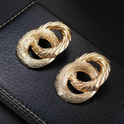 2021 retro metal simple earrings women special earrings geometric gold metal earrings pendant trendy fashion jewelry