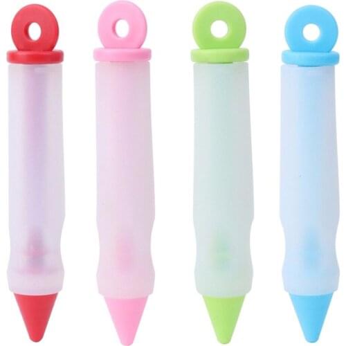 Silicone Food Writing Pen Pastry Cream Chocolate Decorating Syringe Cake Cookie Plate Paint Pen Random Color