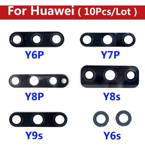 10pcs/Lot, Camera Glass For Huawei Y9S Y8S Y8P Y6P Y7P Y6s Rear Back Camera glass Lens With Glue Adhesive