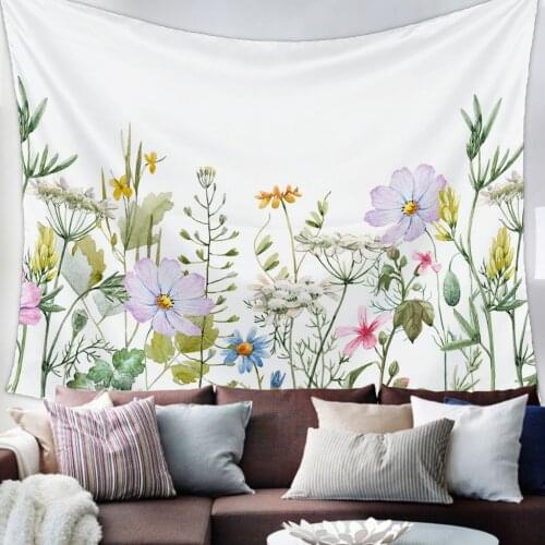 Spring Flower Vanilla Wildflower Tapestry Bedroom Home Decoration Wall Blanket Tapestry Bedroom Wall Hanging Yoga Mat