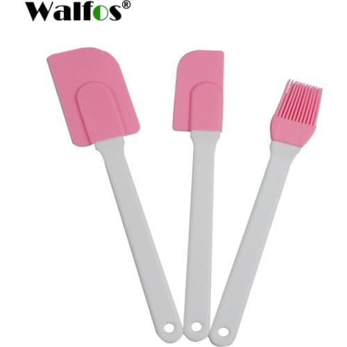 WALFOS food grade 3 pcs/set silicone cream spatula cream brush baking oil brush mixing shovel butter scraper flour scrapers