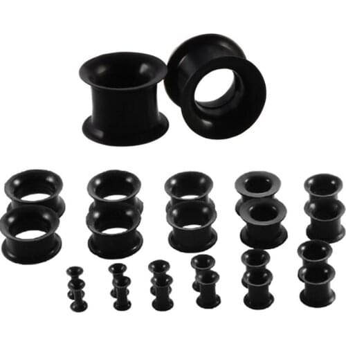 Ybollar 3-20mm 11 Pairs Silicone Plugs and Tunnels Flexible Thin Ear Tunnel Double Flared Ear Piercing Flesh Ear Gauge Expander