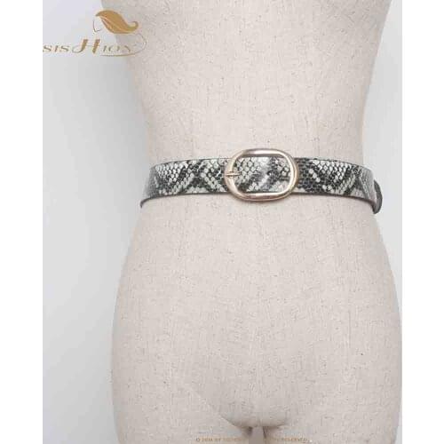 SISHION Women Belt VB0049 Leather Leopard and Snake Print Luxury Waist Belt for Women Ladies Snake Belts