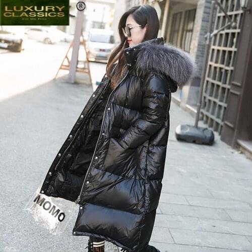 Womens Winter Down Jacket 2021 Long Coat Female Warm Hooded Parkas Woman Raccoon Dog Fur Collar 2021 Mujer Chaqueta 40