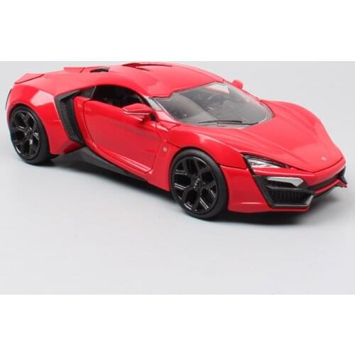 1/24 scale the W Motors Lykan HyperSport supercar sports Diecast model car doms F7 Vehicles souvenir of Collectible kids boys