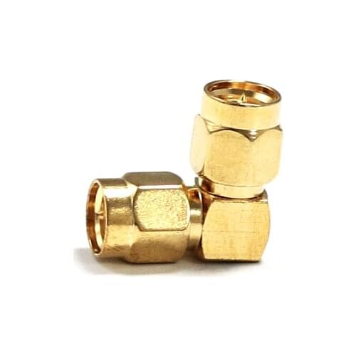 1pc NEW SMA Male Plug to Male Plug RF Coax Adapter convertor Right Angle Goldplated wholesale