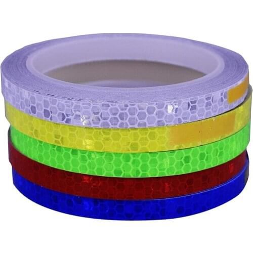 1cmx8m Car Styling Fluorescent Reflective Stripe Tape Motorcycle Bike Rim Wheel Stripe Adhesive Rim Decor Sticker Accessories