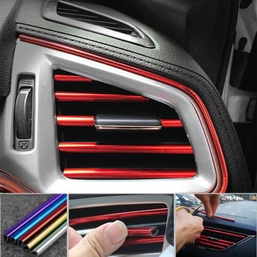 10Pcs 20cm Universal Car Air Conditioner Outlet Decorative U Shape Moulding Trim Strips Decor Car Styling Accessories