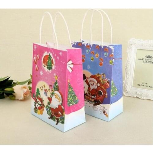 20 pcs High-quality Christmas Gift Packing Bag Santa Snowman/Claus Paper wrap portable Christmas bag