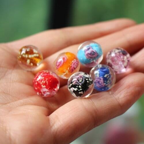 20Pieces/Lot 12mm Luminous Lampwork Glass Beads Flower Beads mix color jewelry making