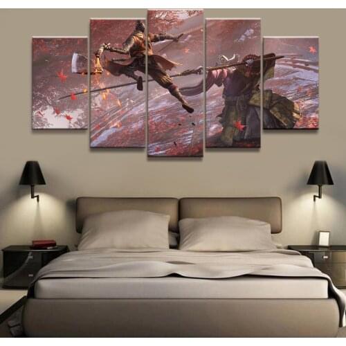 5 Piece SEKIRO Shadows Die Twice Games Art Print Canvas Paintings Wolf Ninja Picture Wall Paintings for Home Decor2
