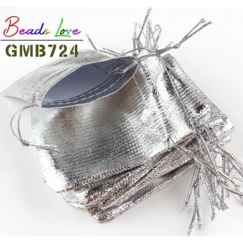 50Pcs/lot 7x9cm 9x12cm Silver colors Fabric Bags Organza Jewelry Packaging drawstring Velvet Gift Bags & Wedding Favor Pouches