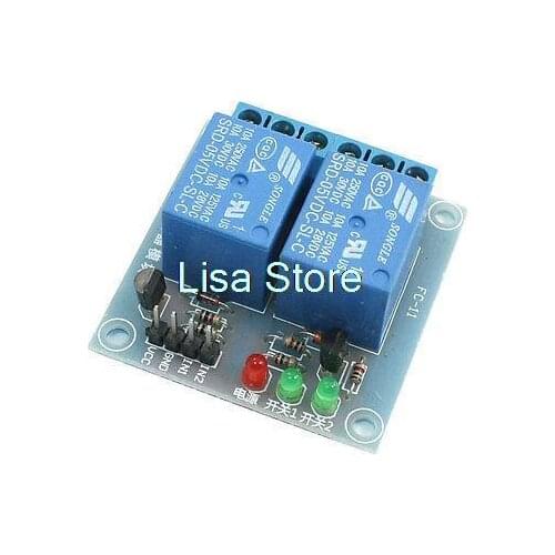 5V DC Coil Low Level Trigger 2 Channel Power Relay Module Board