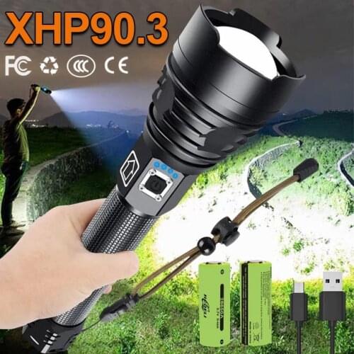 700000LM XHP90.3 Most Powerful Flashlight Torch Usb Tactical Light XHP90 High Power Led Flashlight 18650 Rechargeable Hand Lamps