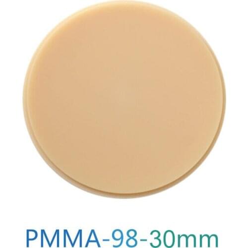 98x30mm Bleach PMMA CAD/CAM Blank Acrylic Discs Denture Prosthetics A1/A2/A3/A3.5/A4/B1/B2/B3/B4 PMMA Disc High Quality