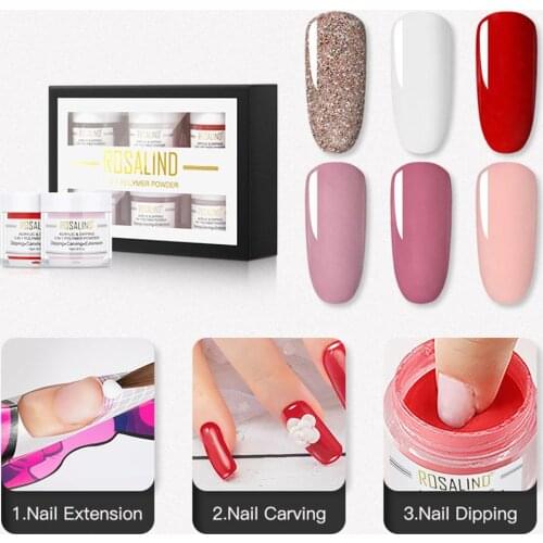 6Colors Glitter Dipping Powder Nails Kit Holographic Nail Dust Matt Decorations For Manicure Dip Nail Art Design Soak Off Set