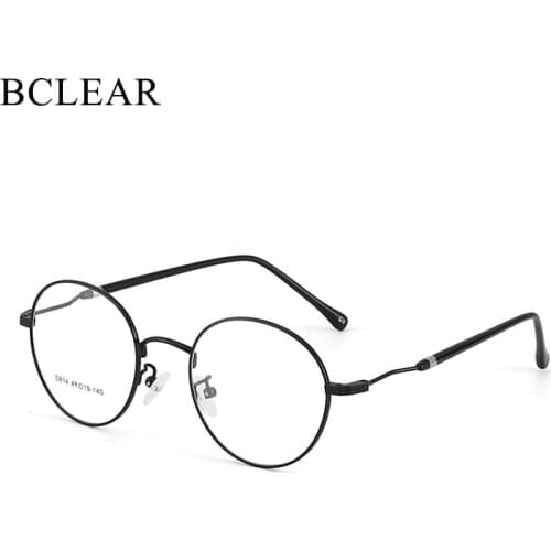 BCLEAR 2019 New Man Woman Retro Large Round Glasses Metal Alloy Eyeglass Frame Black Silver Gold Spectacles Eyeglasses Optical