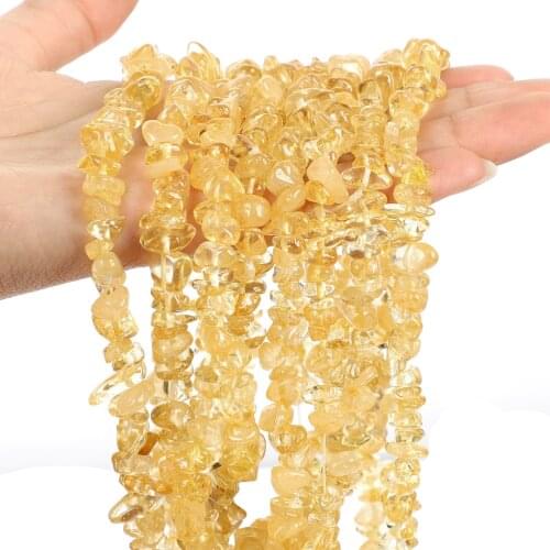 Irregular Natural Yellow Crystal Beads Freeform Chip Gravel Citrine Beads DIY Bracelets For Jewelry Making Accessories 3-5-8MM