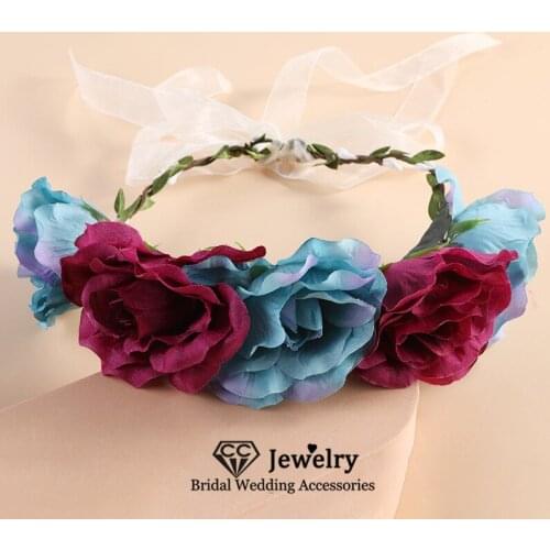 CC Garland Women Crown Wedding Accessories Engagement Hair Ornament Bridal Wreath Trendy Floral Festival Headbands Corolla 58466