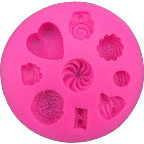 DIY ice cream heart shaped fondant silicone mold kitchen baking chocolate pastry candy making cupcake decoration tool FT-0081