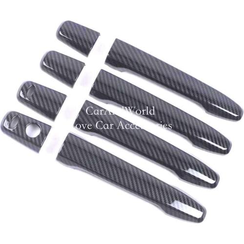 For Mitsubishi ASX 2013-2020 Carbon Fiber External Door Handle Holder Bowl Cover Trims Decoration Car-styling Accessories