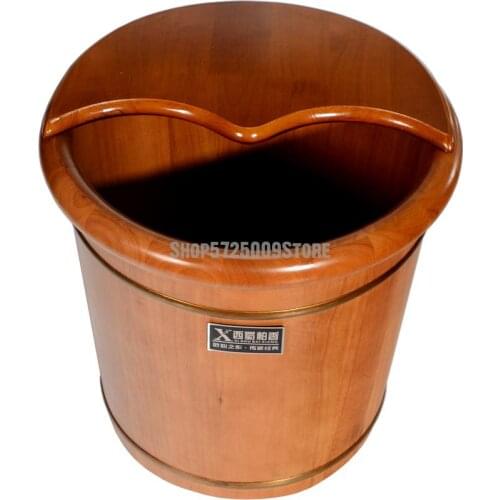 Oak Fumigation Foot Bath Solid Wood Soaking Bucket Wooden Bucket Household Leg Heating Deep Bucket Foot Bath Bucket Foot Therapy