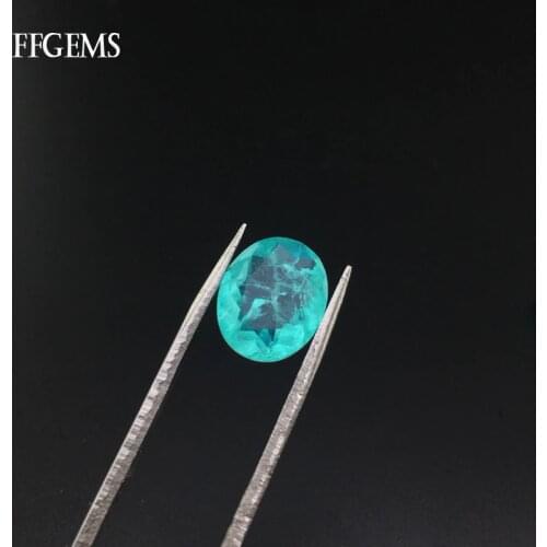 FFGems Brazilian Paraiba Tourmaline Loose Gemstone Created Stone Oval Cut for Women Silver or Gold Mounting Diy Jewelry