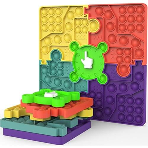 Pop Fidget Reliver Stress Toy Push Bubble Rainbow Board Puzzle Game Fidget Toys Adults & Children Sensory Toys to Relieve Autism