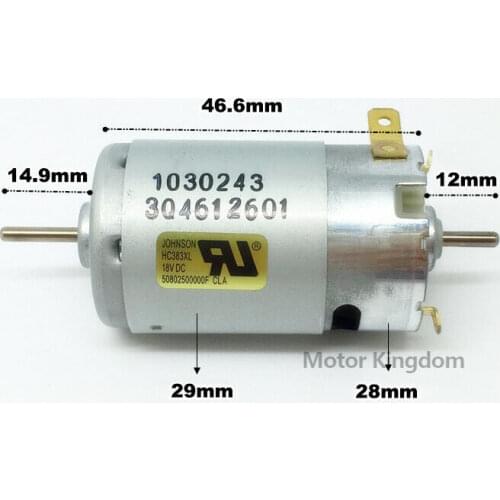 JOHNSON 1030243 RS-390 DC Motor 12V-18V High Speed Large Torque Dual 2.3mm Shaft Electric Motor