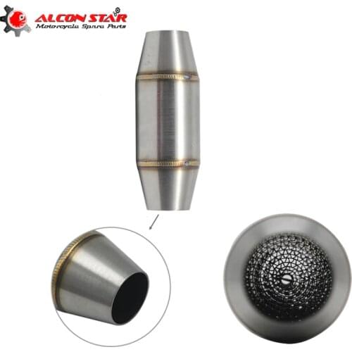 Alconstar Stainless Steel Motorcycle Catalyst Exhaust Pipe Pressure Pack Chamber Expansion Muffler DB Killer Silencer Modify