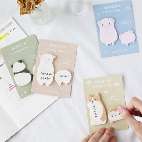 Kawaii Cute Dog Shiba Inu Panda Pig Sticker Bookmark Marker Memo Pad Flags Sticky Note Stationery School Office Supplies sl1328