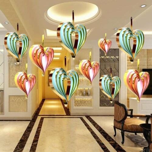 Love Pendant Three-dimensional Heart-shaped Ornaments Window Background Wall Wedding Home Room Layout Valentines Day Supplies