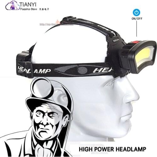 COB multi-function headlight white/red strong light and low light outdoor lighting camping light cycling safety warning light