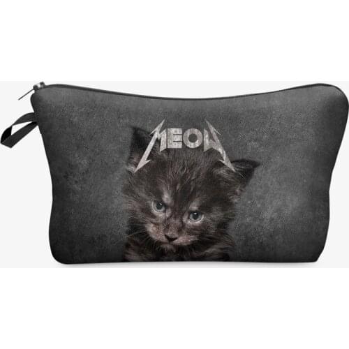Fashion Cosmetic Bag Print Women Brand makeup bags Cute bag headset candy Cosmetic printing Collection Casual men zipper cat new