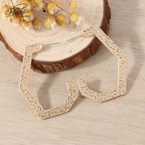 Badu Fashion Metal Earrings for Women Geometric Shape Earring Punk Rock Style Irregular Jewelry Wholesale Gift for Girls