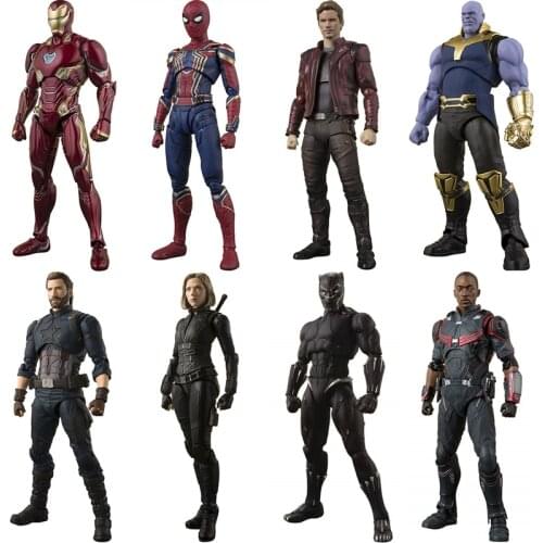 Avengers Infinity War Iron Spider Dr Strange Star Lord Captain American Thanos SHF Toy Action Figure Model
